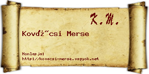 Kovácsi Merse névjegykártya