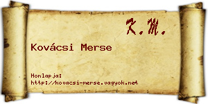 Kovácsi Merse névjegykártya